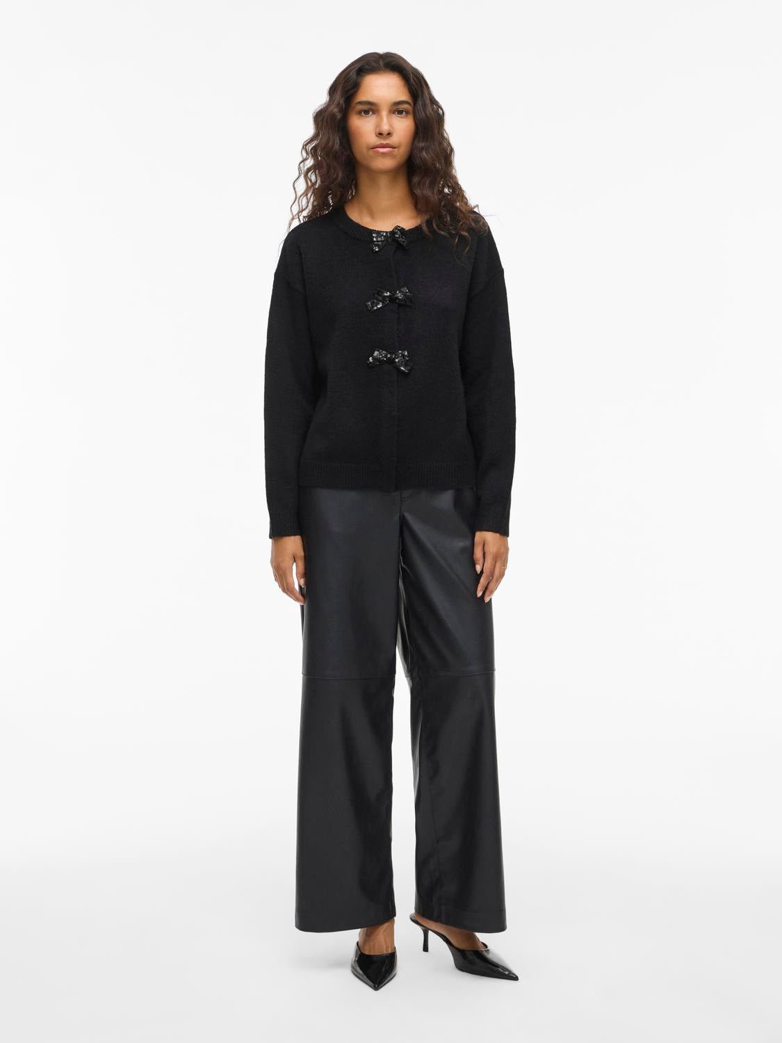 VIBRIANNA Knit Cardigan - Black Beauty - VERO MODA & VILA Bergvik